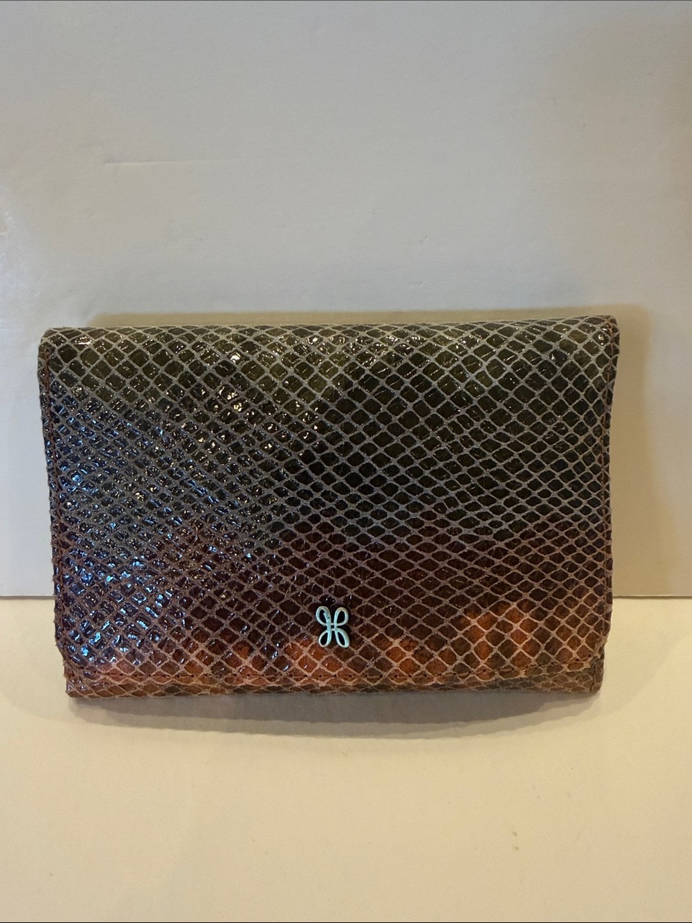 HOBO Ombre Snakeskin Clutch in Black and Brown